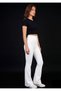 Women's Ecru Spanish Flare Leggings High Waist Casual & Stylish Design - 3