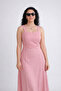 Premium Strappy Sweetheart Neck Midi Dress