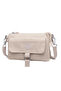 Daily Small Size Waterproof Crinkle Fabric Women's Phone and Messenger Bag Beige - 2