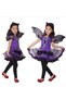 Halloween Bat Girl Vampire Kids Costume Girl Tutu with Hair band and Wings (Purple, 4-5T) - 5