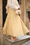 Women's Elastic Waist Crinkled Skirt Yellow - 2
