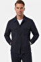 Navy Blue Slim Fit Waffle Textured Summer Sports Suit – Half-Lined Lycra 2-Piece Combination 2604007 - 4