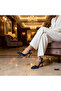 Alison Navy Blue Pearl Detailed Heeled Shoes - 6