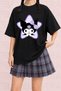 Women's Cute Kawaii Printed Oversize Crew Neck Cotton Casual Combed Cotton T-Shirt