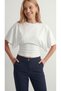 . Women's 100% Cotton Stretchy Bat Sleeve Fitted Waistline Crew Neck Summer Combed Cotton Sports T-Shirt - 4