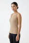 100% Cotton Camisole with V-Back Detail, Casual Basic Crop Top, Women's Undershirt / Blouse - 3
