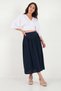 Cotton Standard Fit High Waist Midi Skirt Skirt 668Ye4471 - 7