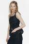 Denim button-front top