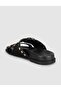 Women's Stone Detailed Genuine Leather Slippers - 4