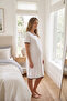 Pure Elegance Crew Neck Short Sleeve Knitted Maternity Nightgown - 2