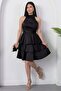Halter Neck Layered Satin Dress Drp565 - 3