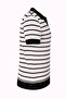 Collared Striped Men's T-Shirt 4045 Ecru-Black Striped - 3