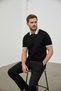 İnterview Polo Yaka Rayon Thin Knitwear Black-Grey T-Shirt