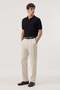 Black Zigzag Patterned Polo Collar Knitwear Men's T-Shirt - 4