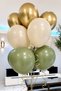10 Pieces of Gold Sea Sand Mold Green Balloon Bouquet – Helium Compatible Party Balloons