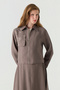 Embroidery Detailed Zippered Shirt Collar Brown Suit 1741 - 2