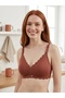 Seamless Laser Cut Brick Color Bra Without Underwire