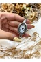 Kelepçe Oval Model Silver White Dial Steel Women's Wristwatch - 2
