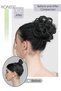 Curly Human Hair Bun Real Updo Hairpiece Stretchy Scrunchie Elegant Chignon with Elastic Band Hair Accessory for Women 1PC Natural Black - 2