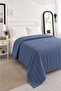 Vanilla Soft Double 100% Cotton Indigo Navy Blue Pique Bedspread 200X220Cm Waffle Bedspreed - 2