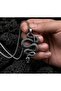 Stainless Steel Antique Silver Color Gothic Style Mystical Snake Pendant - 2