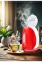 Electric Kettle | 1.7L Red Kettle with Auto Lid-Opening, (1850-2200W) Dual Water Gauge & Heat Plate Indicator (ME-KT1107PR) - 3