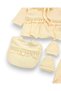 Baby Girl Lace Laced 5-Piece 100% Natural Cotton Hospital Discharge Bodysuit Set Cream - 5