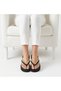 Aurelia Women's Black Crystal Stone Special Design Platform Flip-Flops Summer Beach Slippers – 4.5 cm - 3