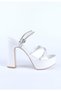 Women's Stone Detailed Platform Heeled Evening Dress and Bridal Shoes Satin