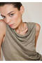 Drape yaka keten bluz - 6