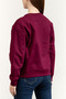 Women's Regular Fit Cotton Logo Embroidered Long Sleeve Purple Sweatshirt - 4