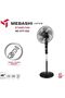 Pedestal Fan, 16 Inch, LED Display, Remote Control,65W, 3 Speed Levels, Black (ME-STF1002) - 2