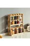 Bamboo Spice Rack Organizer, 3-Tier Kitchen Counter Storage with Glass Spice Jars & Storage Jars - 2