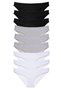 9 Pieces Super Eco Set Lycra Women's Slip Panties Black Gray White