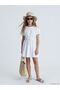 Lcw Kids White Crew Neck Girl's Pareo