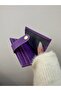 Women's Purple Crocodile Pattern Snap Wallet & Card Holder - Minimal Design with Multiple Compartments, Transparent Window 9cm X 12cm - 2
