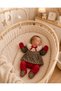 Newborn Baby Girl 5 Piece Leopard Pattern Hospital Discharge Set with Red Detail 0-3 Months - 2