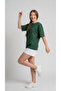 Women's Khaki Oversize Crew Neck Comfortable Fit Relaxed T-Shirt - 7