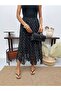 Women's Trendy Chiffon Polka Dot Black Long Skirt - Suitable for Hijab 93 cm - 3