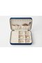 Jewelry Box Organizer Travel Case Necklace Ring Earring Organizer Velvet Navy Blue 22Cmx17Cm - 7