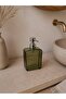 Glass Liquid Soap Dispenser with the Words "Pure Soap" Written on It.