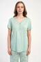Women's Half Button Short Sleeve Green Pajama Set Summer Home Wear C8T1N2215 - 2