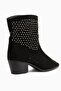 Savina Black Suede Troc Summer Western Women's Boots - 5