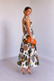 New Season Women's Strappy Tie-Dye Detailed Gipeli Patterned Long Single Jersey Dress - 2