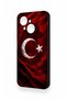 Tecno Spark Go1 Compatible Wolf Turkish Flag Patterned Silicone Case - 4