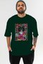 For the Love of Cats 16 Front Cat Printed Green Oversize T-Shirt 100% Cotton Unisex Cat Lover Premium Design - 2