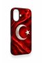 iPhone 16 Compatible Turkish Flag Patterned Silicone Case - 2