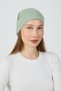 Women's Green, Rope Detailed Special Design 4 Season Hat Beanie Buff - Ultra Soft Natural Combed Cotton - 2
