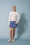 Embroidered Tulle Detail Long Sleeve T-Shirt Powder - 2