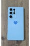 Galaxy S25 Ultra Heart Printed Inside Velvet Silicone Phone Case Cover Case (Blue Color) - 5